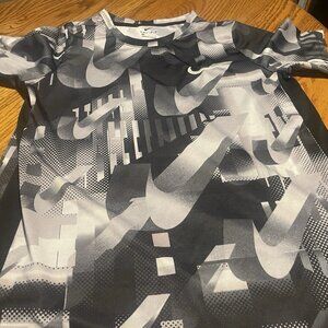 Nike Dri-Fit Swoosh All Over Print Black/White Youth XL